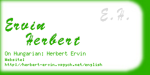 ervin herbert business card